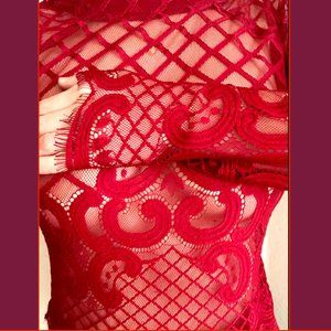 Romeo & Juliet Super Sexy Red Lace Bodysuit size S